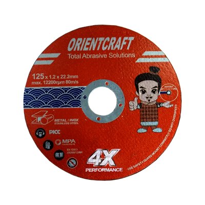 Диск отрезной по нержавеющей стали 200.4X Orientcraft, 125*1.0*22.2 мм