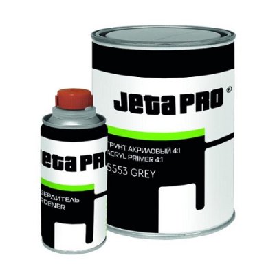 Грунт акриловый Jeta Pro 4+1, серый, 0.8+0.2 кг (комплект)