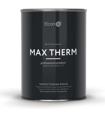 Эмаль термостойкая Elcon Max Therm, коричневая, до 400°С, 0.8 кг