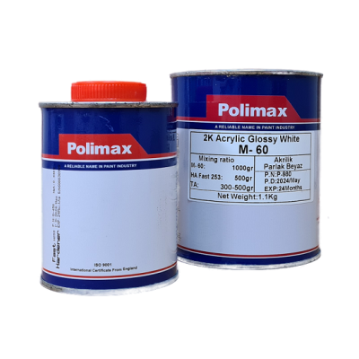 Эмаль акриловая Polimax 2К, белая, комплект (1 + 0.5 кг)