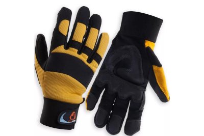 Перчатки антивибрационные Jeta Safety Vibro Pro, черно-желтые, L