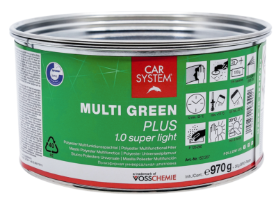 Шпатлевка универсальная легкая Carsystem Multi Green Plus, 1 кг