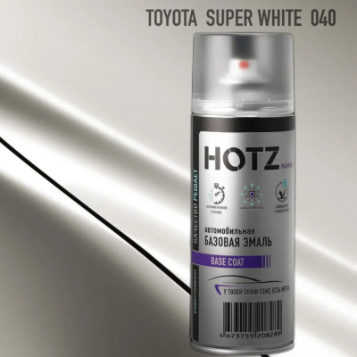 Автоэмаль Hotz Toyota Super White 040, аэрозоль, 520 мл