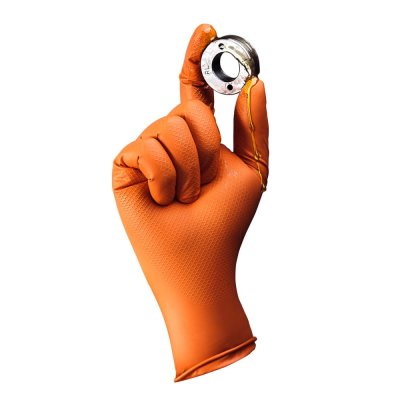 Перчатки нитриловые нескользящие Jeta Safety NATRIX, оранжевые, L