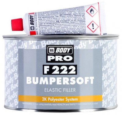 Шпатлевка HB Body PRO F222 BUMPERSOFT для пластика, 1 кг