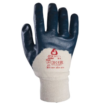 Перчатки на манжете Jeta Safety с полным нитриловым покрытием 