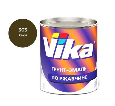 Грунт-эмаль Vika по ржавчине, хаки 303, 0.9 кг