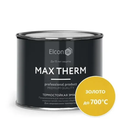 Эмаль термостойкая Elcom Max Therm, золото, до 700°С, 0.4 кг